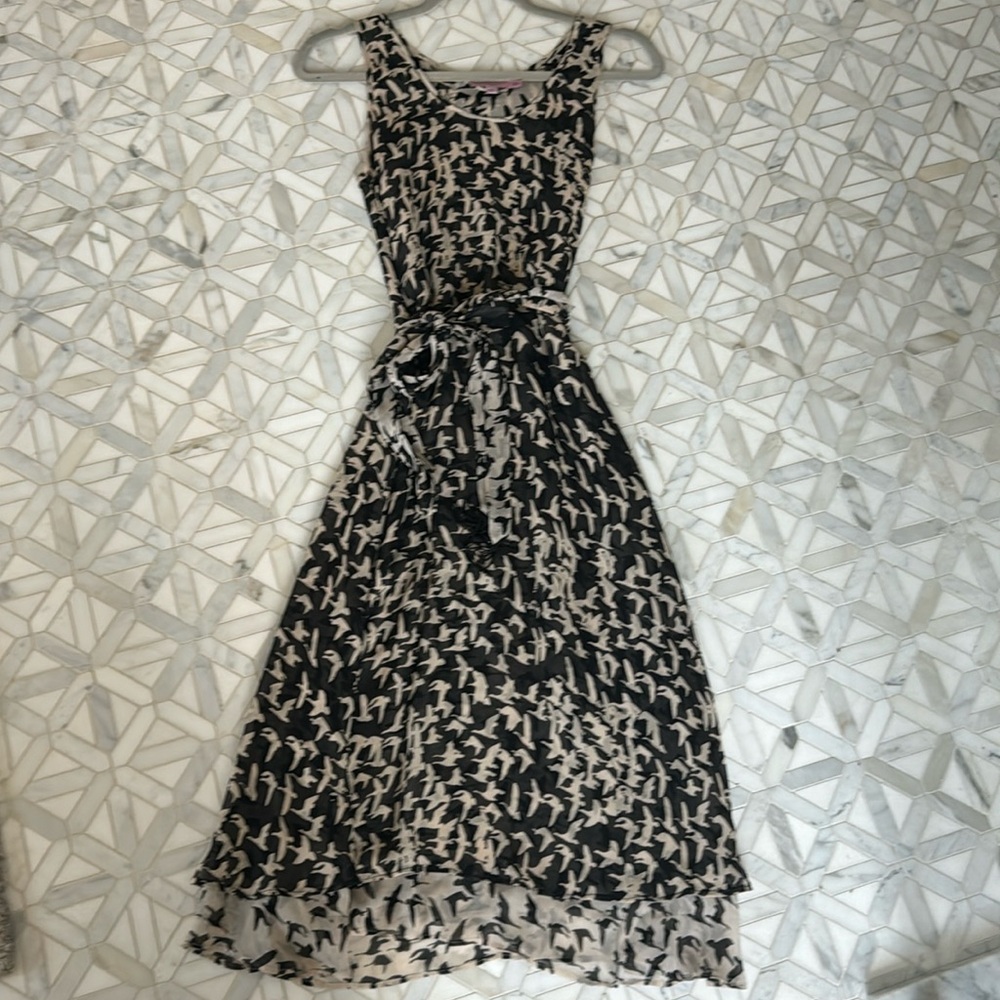 Calypso st Barth black cream dress with tie belt size xs